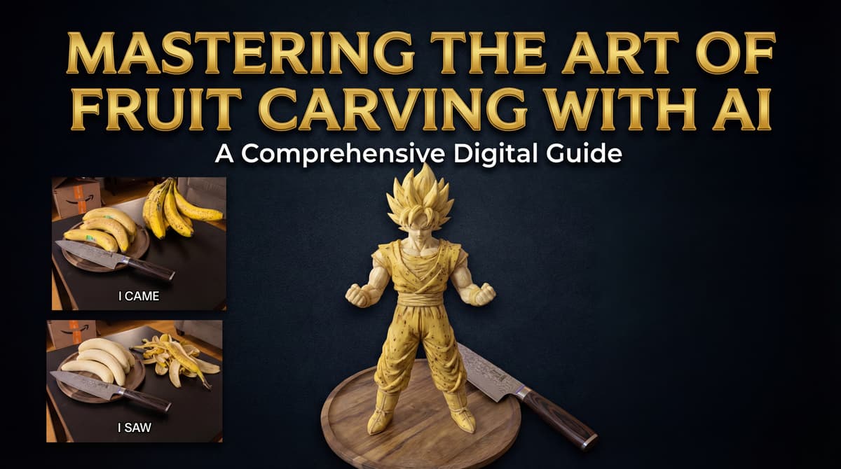 Mastering the Art of Fruit Carving with AI - Goku banana sculpture